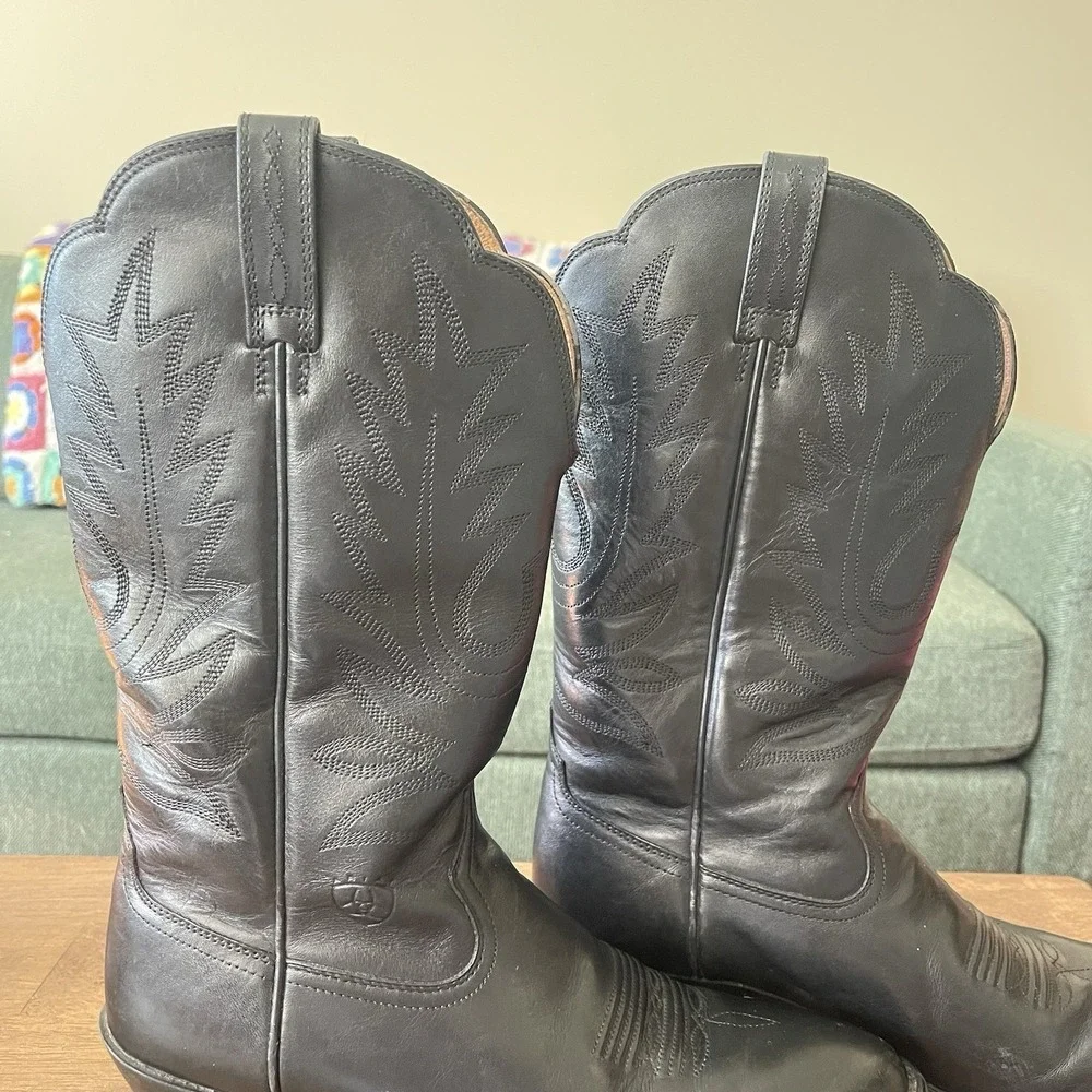 Ariat Heritage R Toe Western Boots Style 15701 Black Women's Size Us 9 B 40